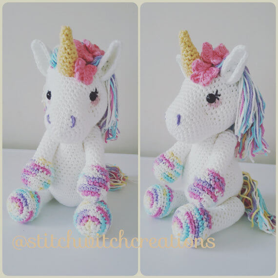Unicorn stuffed animal crochet pattern